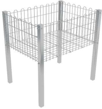 MIDDLE WIRE BASKET W/ PROFILE UPRIGHT D:600 / L:600 H:800 CHROME COATED