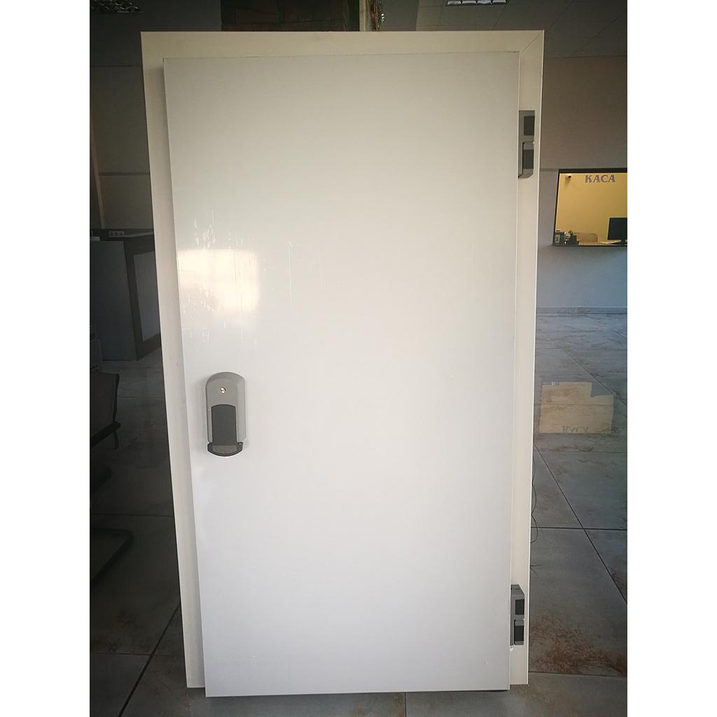 EMBEDDED HINGED DOOR FOR I-800 GROUP PROFILE - RIGHT - 90*190 - WING THICKNESS: 80mm - FRAME TICNESS :80mm - WITHOUT DOORSTEP - WITHOUT RESISTANCE - WITH I-266 HINGE - 2 PCS I-34-10 - WHITE PAINTED GALVANIZED STEEL 