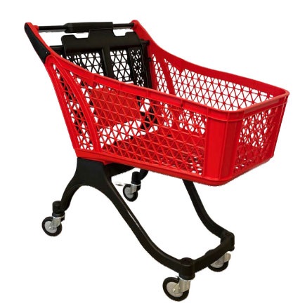 Plastic shopping trolley 100l. red