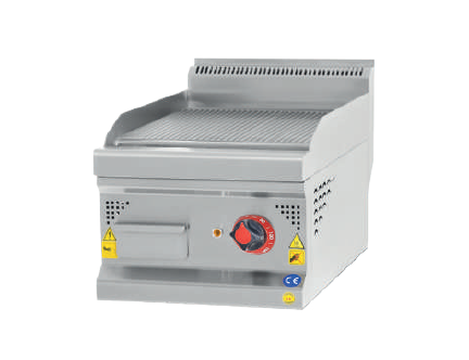Plattenförmiger gerippter Elektrogrill, 400 x 700 x 300