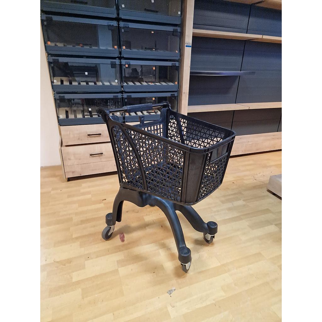 Пластмасова количка за пазаруване  Spider  80 л./ черна пластмасови крака