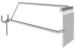 Haken einzeln 200 mm mit Preisschild für perforierte Rückseite