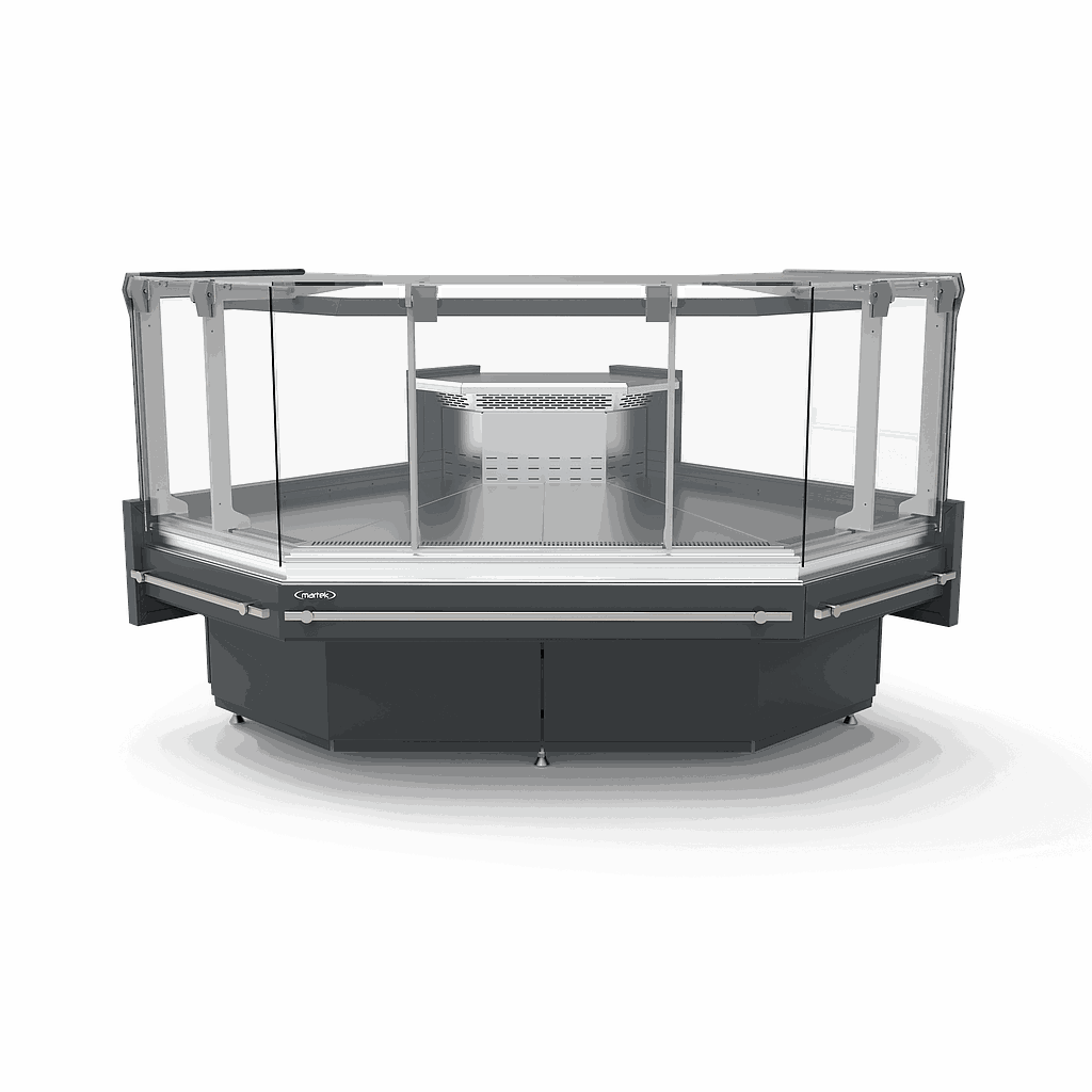 Щандова хладилна витрина BARBUDA L PLATINUM Ъглова х1200х1200mm, Plug-in, с депо, без страници
