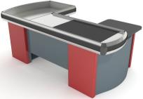 Касов бокс OVAL &quot;U&quot; с подвижна лента 2900х1100х900мм, с отвори за скенер и касово чекмедже - ДЕСЕН