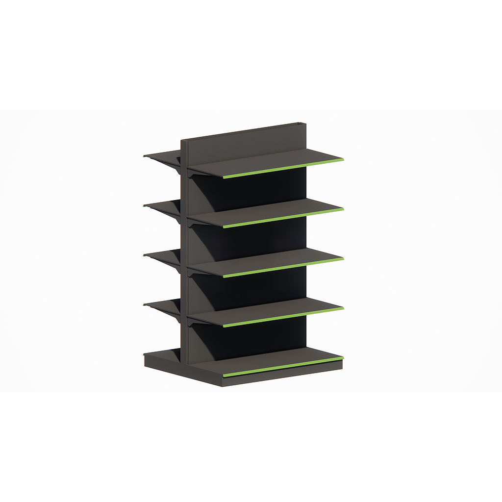 DOUBLE SIDE GONDOLA UNIT * 400x500x1850mm, Shelves: B400 + 4x400mm